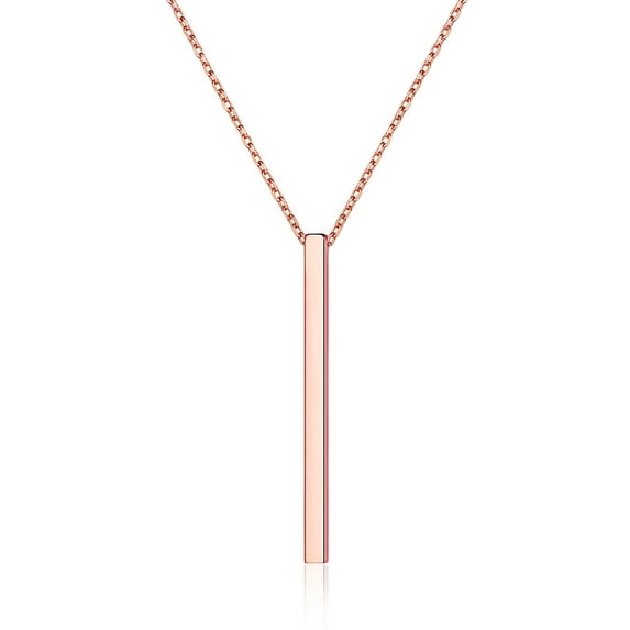 ChicSilver Vertical Bar Necklace Sterling Silver Dainty Long Necklace Y-Shaped Pendant Necklace Jewelry for Women Gift