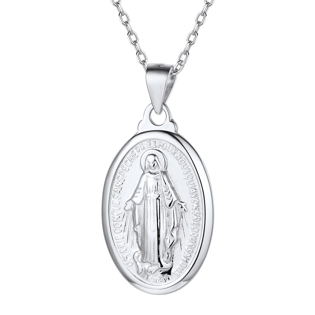 Catholic Virgin Mary Medal Our Lady of Guadalupe Pendant Necklace for Women  Men Gold Color Stainless Steel Male Chain Jewelry