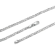 CHICSILVER 925 Sterling Silver Figaro Link Chains for Women Men Italian Solid Silver Necklaces 3mm Diamond Cut Smooth & Sturdy Women's Chains Necklace