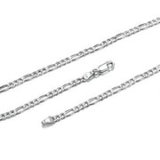 ChicSilver Women Mens Necklace Figaro Chain Necklace 2.8mm, Solid 925 Sterling Silver Figaro Link Chain Boys Jewellery 20 Inches