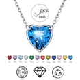 thumbnail image 1 of ChicSilver Pure 925 Sterling Silver Heart Necklace for Women December Birthstone Jewelry Graduation Mother's Day Anniversary Birthdaty Gifts for Her Wife Mom, 1 of 9