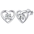 thumbnail image 1 of ChicSilver Celtic Knot Heart Birthstone Earrings April Birthstone Earrings Studs 925 Sterling Silver Jewelry Anniversary Birthday Christmas Valentines Day Gifts for Women Wife, 1 of 9