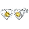 thumbnail image 1 of ChicSilver Celtic Knot Heart Birthstone Earrings November Birthstone Earrings Studs 925 Sterling Silver Jewelry Anniversary Birthday Christmas Valentines Day Gifts for Women Wife, 1 of 9