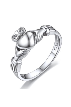 Sterling Silver Irish Claddagh Promise Fashion Ring for Women Unisex Size 9