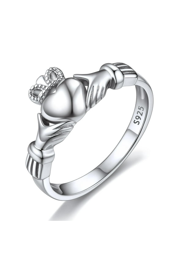 Sterling Silver Irish Claddagh Promise Fashion Ring for Women Unisex Size 8