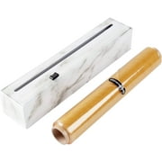ChicWrap Carrara Marble Plastic Wrap Refillable Dispenser with 12" x 250' Roll of Professional Grade Plastic Wrap