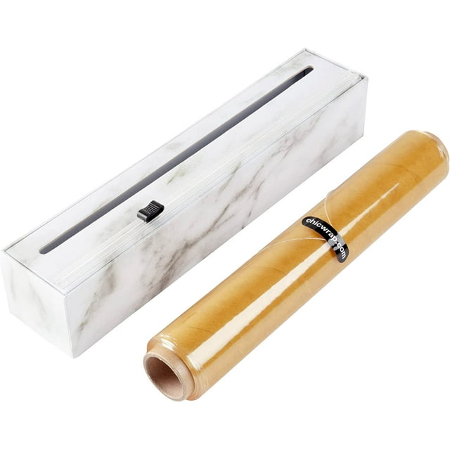 ChicWrap Carrara Marble Plastic Wrap Dispenser with 12" x 250