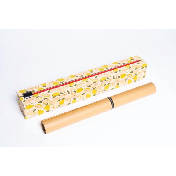 ChicWrap Pears Parchment Paper Dispenser - Refillable Parchment Paper System with Slide Cutter, Non-Slip Base and 15" x 33' (42 Sq. Ft.) of Culinary Grade Parchment Paper