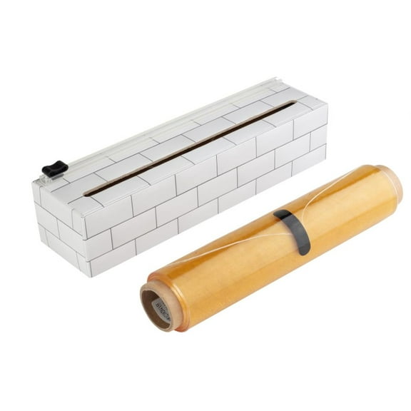ChicWrap Subway Tile Plastic Wrap Refillable Dispenser with 9" x 250' Roll of Professional Grade Plastic Wrap