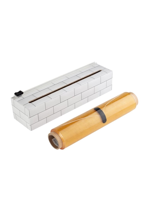 Subway Tile Plastic Wrap Refillable Dispenser with 9" x 250' Roll of Professional Grade Plastic Wrap