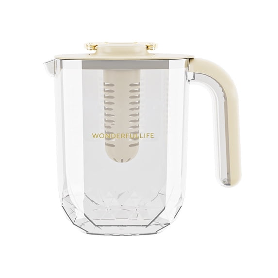 ChicYu 1.8L Glass Fruit Infuser Pitcher with Tap,Refrigerator Water Dispenser for Lemonade,Iced Tea, Drinks,Beverage Container with Removable Filter