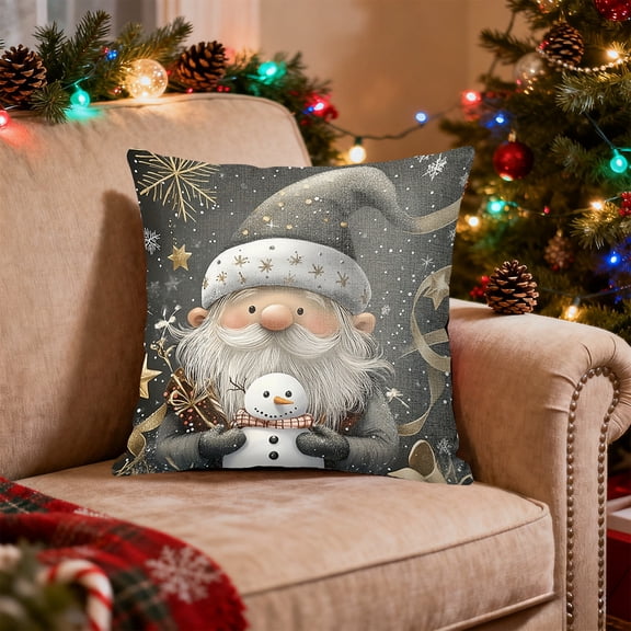 ChicYu 17.7x17.7in Christmas 3D Like Printed Pillow Cover Realistic 3D Effect Patterns Soft Fabric for Sofa Bedroom and Holiday Festive Decor