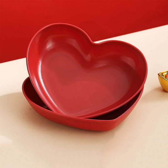 ChicYu 2-Pack Heart Shaped Plates Ceramic Dessert Salad Plates for Home Kitchen Party Wedding Table Setting Serving Dishes