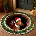 thumbnail image 1 of ChicYu 23.6 Inches Christmas Floor Mat Round Size 3 D Visual Design Enhances Festive Feel Base Prevents Sliding Suitable for Entryway Living Room or Bedroom​, 1 of 6