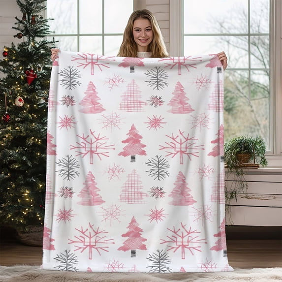 ChicYu 27.5x39.3in Christmas Soft Blanket Suitable for Sofa Bed Chair Christmas Decor Warm Comfortable Washable for Holiday Use