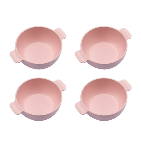ChicYu 4 Piece Set Wheat Straw Double Handle Bowls Thickened Non Slip Ideal for Baby Food Noodles Soups Non Heat Drop Proof Tableware for Adults