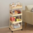 thumbnail image 1 of ChicYu 4 Tier Kitchen Storage Cart with Handles and Wheels Multifunctional Rolling Organizer Rack Waterproof Rustproof for Bathroom Kitchen Toiletries Cosmetics Groceries Home Storage, 1 of 6