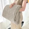 thumbnail image 1 of ChicYu 40x28 In Sofa Fleece Blanket Soft and Warm Cream Color Solid Color Blanket Thick Fleece Fabric for Couch Living Room, 1 of 3