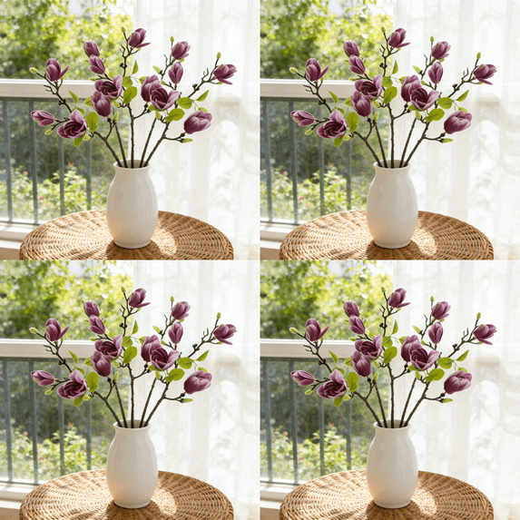 ChicYu 4pc 26.36inFake Flower Branch Artificial Flowers Energetic Exquisite No Watering Decorative Hotel Decor Branch Artificial Flower Fake Flower Decoration