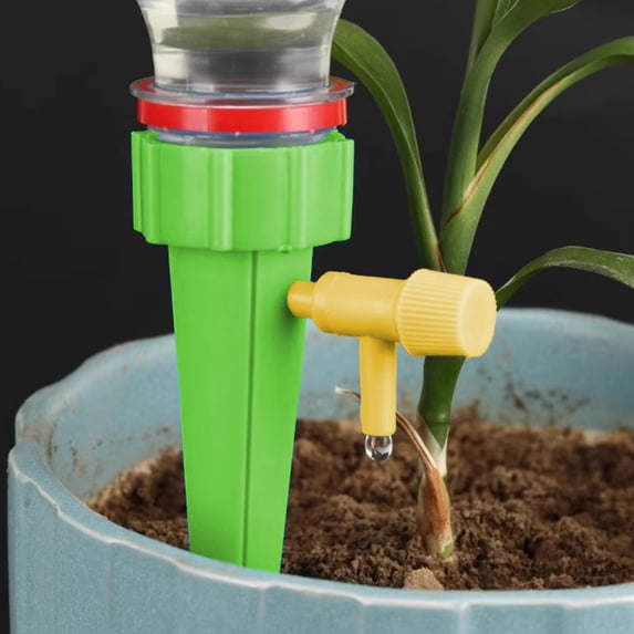 ChicYu 5pcs Self Watering Watering Utensil Adjustable Automatic Drip Irrigation Devices Adjustable Drip Speed for Indoor Outdoor Garden with Bottles
