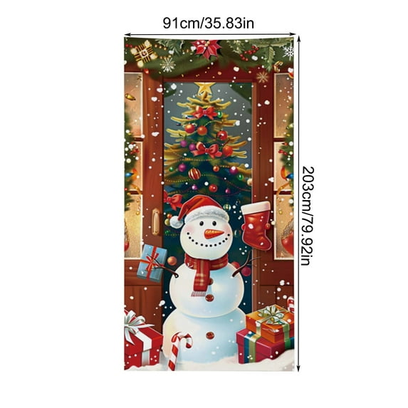 ChicYu 6.66x2.99 Ft Christmas 3D Visual Door Cover Decoration Holiday Party Atmosphere Backdrop Cloth Suitable for Christmas Home Decoration
