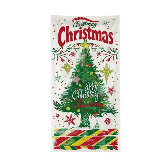 ChicYu 6.66x2.99 Ft Christmas 3D Visual Door Cover Decoration Holiday Party Atmosphere Backdrop Cloth Suitable for Christmas Home Decoration