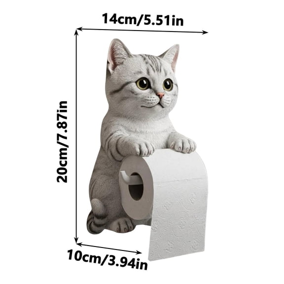 ChicYu 7.9in Small Size Cats Shaped Tissue Holder Cute Cartoon Design Space Saving Easy to Refill Tissue Dispenser for Home Kitchen Bathroom Desk Bedroom Decor