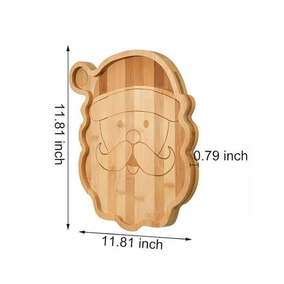 ChicYu Bamboo Wood Santa Claus Elk Trays Festive Holiday Serving Trays for Christmas Decor Food Display Ideas Decorative Xmas Platters​