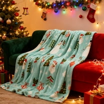 ChicYu Christmas Blanket Flannel Blanket Bow-Knit Warm Blanket Festive Design for Holiday Decor, Couch and Winter Warmth