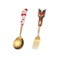 thumbnail image 1 of ChicYu Christmas Celebration Spoon Fork Doll Handle Stainless Utensils Dessert Set Festive Dining Gift Table Accessory Practical B, 1 of 5