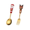 thumbnail image 1 of ChicYu Christmas Celebration Spoon Fork Doll Handle Stainless Utensils Dessert Set Festive Dining Gift Table Accessory Practical C, 1 of 5