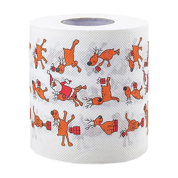 ChicYu Christmas Chimney Toilet Paper Two Layer Roll Colored Personalized Tissue Suitable for Christmas Home Daily Use Features Christmas Chimney Design