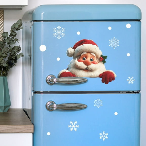 ChicYu Christmas Kitchen Wall Stickers Santa Claus Stickers Festive Christmas Wall Stickers Including Santa Claus Designs for Kitchen Walls Refrigerators or Cabinets
