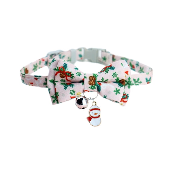 ChicYu Christmas Pet Bowknot Collar with Bells Cats Collar Bowknot Bells Design Fits Adjustable Size Safe Comfortable to Wear