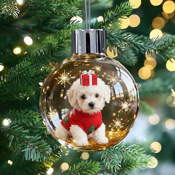ChicYu Christmas Puppy Snow Globe Festive Design Exquisite Snow Effect for Tabletop Mantel Home Holiday Decor Gift Christmas Dog Snow Ornaments