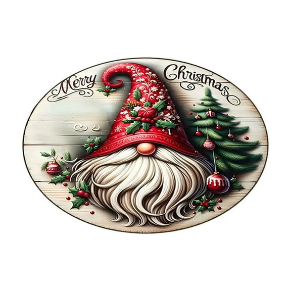 ChicYu Christmas Themed Living Room Small Carpet Round Floor Mat 15.75in Festive Christmas Patterns Rubber Backing Suitable for Living Room Coffee Table