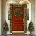 thumbnail image 1 of ChicYu Christmas Wreath Christmas Decorative Wreath Door Hanging Scene Decoration Classic Christmas Wreath Design Fits Door Hanging Vibes for Holiday Scene Setup​, 1 of 6