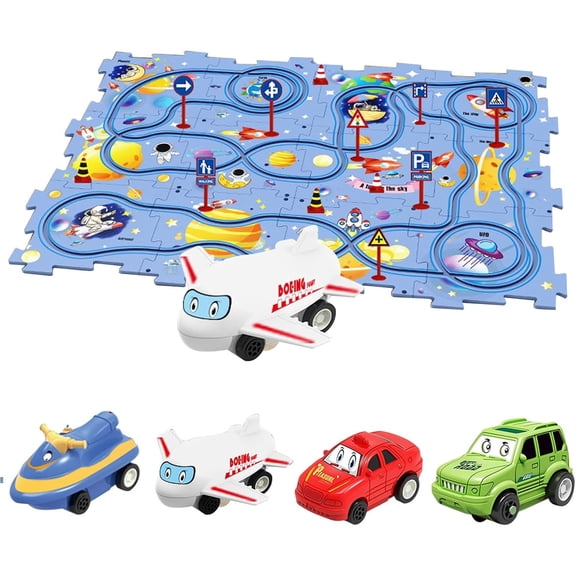 ChicYu DIY Track Building Set 25 Pieces with 3 Modes for Originality Construction Play 5 to 10 Years Old Educational Puzzle Track Car Playset for Kids C