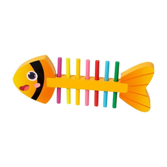 ChicYu Fishbone Matching Toy - Fine Motor Training Game with Storage Bag, Parent-Child Interactive Educational Tools for 3-5 Year Olds multicoloured