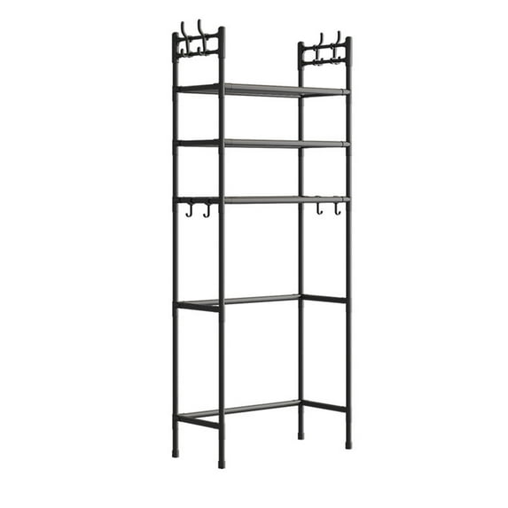 Lomaiwei Stainless Steel 3-Layer Bathroom Storage Rack Above Toilet Accommodates Toiletries Daily Necessities Stainless Steel 3-layer Bathroom Storage Rack Black