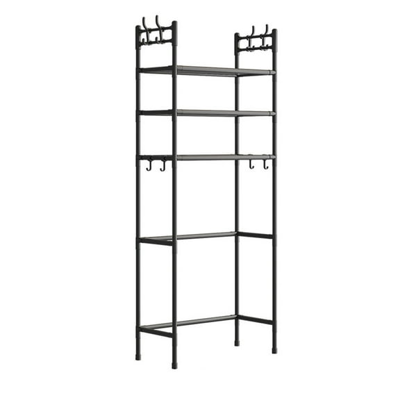 Lomaiwei Stainless Steel 3-Layer Bathroom Storage Rack Above Toilet Accommodates Toiletries Daily Necessities Stainless Steel 3-layer Bathroom Storage Rack Black