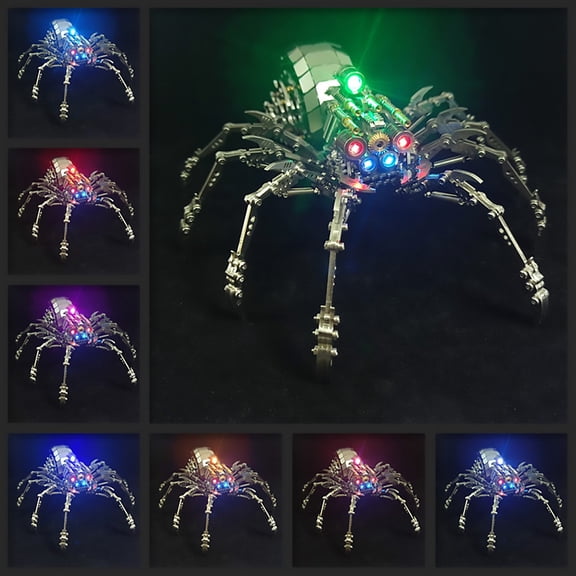 ChicYu DIY Metal Assembly Arachnid with LED Light 510-Piece Kit Building Toy for Hobbyists Detailed Metal Parts Assembly Toy Gift