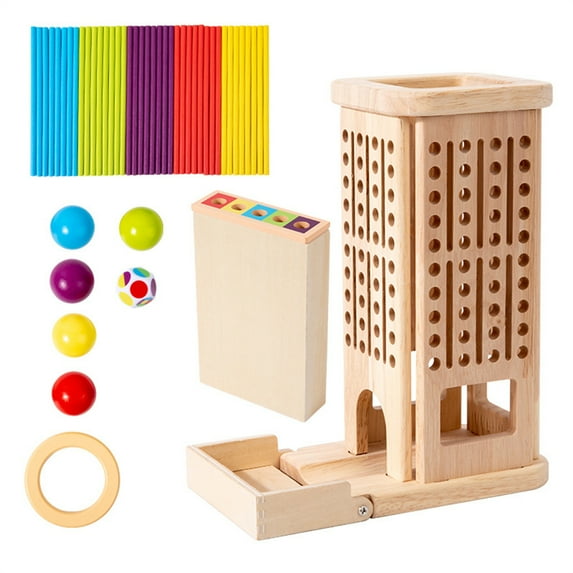 ChicYu Educational Building Blocks Stacking Toy Early Education Wooden Toy Stacking Blocks Toy Helps Balances Skills Hand Eye Coordination and Problem