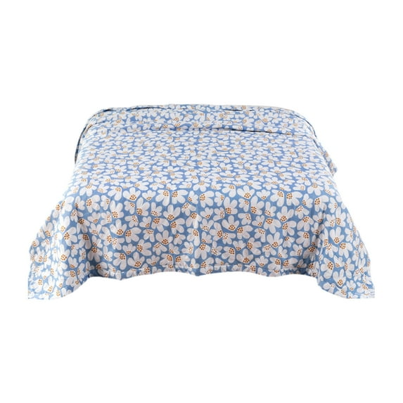 ChicYu Floral Velvet Summer Air Conditioning Quilt Queen Size,Breathable Cotton Bedding for Adults, Guest Room, Dorms, Machine Washable Coolings Quilt with Exquisite Patterns