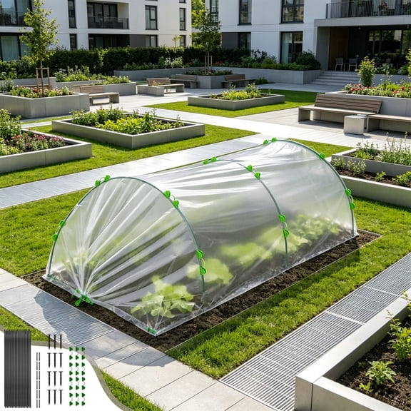 ChicYu Garden Netting Kit Arch Support Fiberglass Rod Insect Mesh Cover Crop Protector Animal Barrier Greenhouse Frame Outdoor Grow Malla