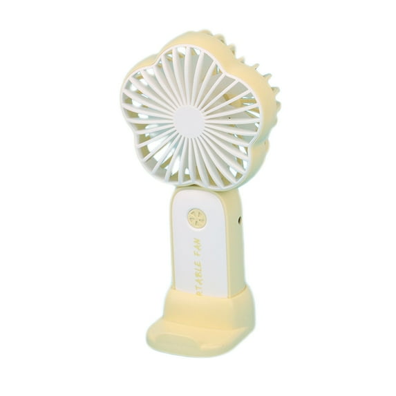 ChicYu Handheld Desk Fan Double Mode Clip Handheld USB Rechargeable,Fan Base for Bedroom Office Multi-Position Coolings Portable Handheld Turbo Fan Yellow