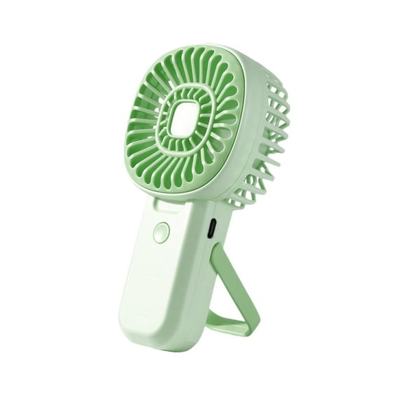 ChicYu Handheld Fan Industrial-Grade Wind Speed,USB Rechargeable Study Companion with LED Battery Indicator Portable Wind Turbine Fan Green