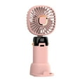 thumbnail image 1 of ChicYu Hanging Handheld Fan with Digital Temperature Display Portable 3 Speed Rechargeable Fan for Outdoor,Double Mode Pink, 1 of 5