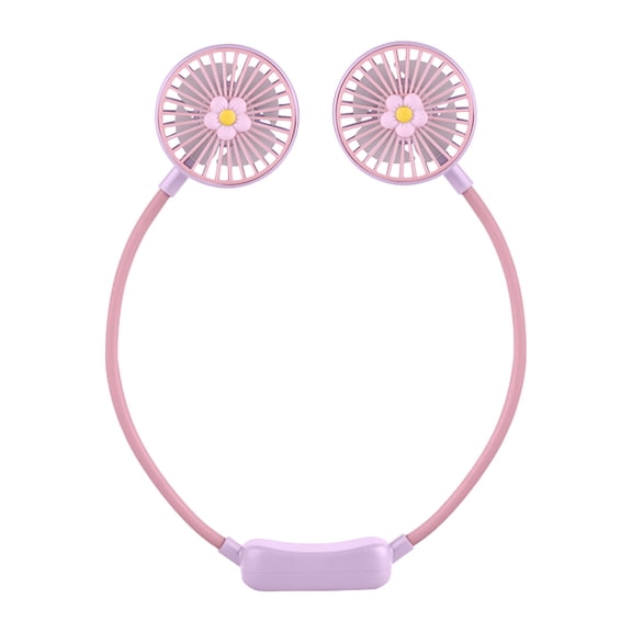 ChicYu Hanging Neck Fan,Cute Design Foldable USB Fan for Camping Hiking, Silent Turbo Coolings 12H Rechargeable Outdoor Necessary Purple