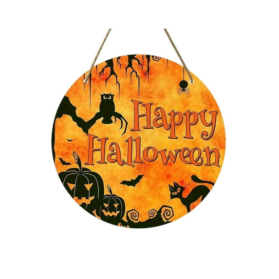 ChicYu Home Decoration Halloween Wooden Door Plates Halloween Decorative Hanging Plates Suitable for Halloween Home Decoration Hangs on Doors or Walls
